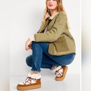 Cozy Lace-Up Platform Booties for Women
